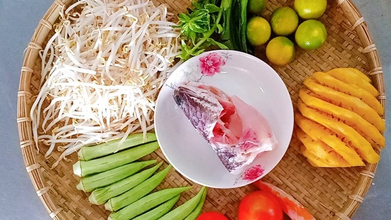 Nguyên liệu cho canh chua cá lóc theo công thức người dùng