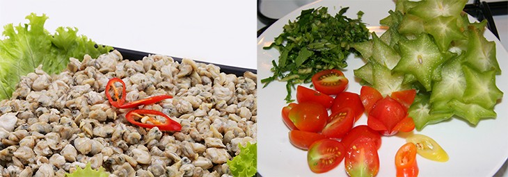 Bước 1 Sơ chế nguyên liệu Canh hến nấu chua