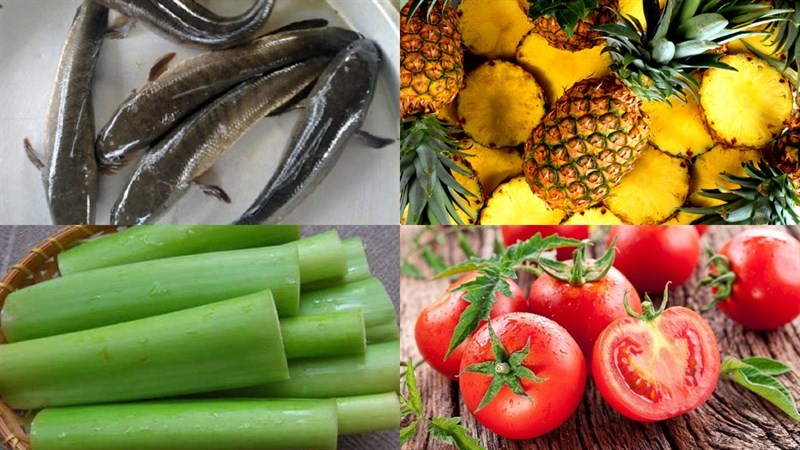 Các nguyên liệu tươi ngon cho món canh chua cá lóc